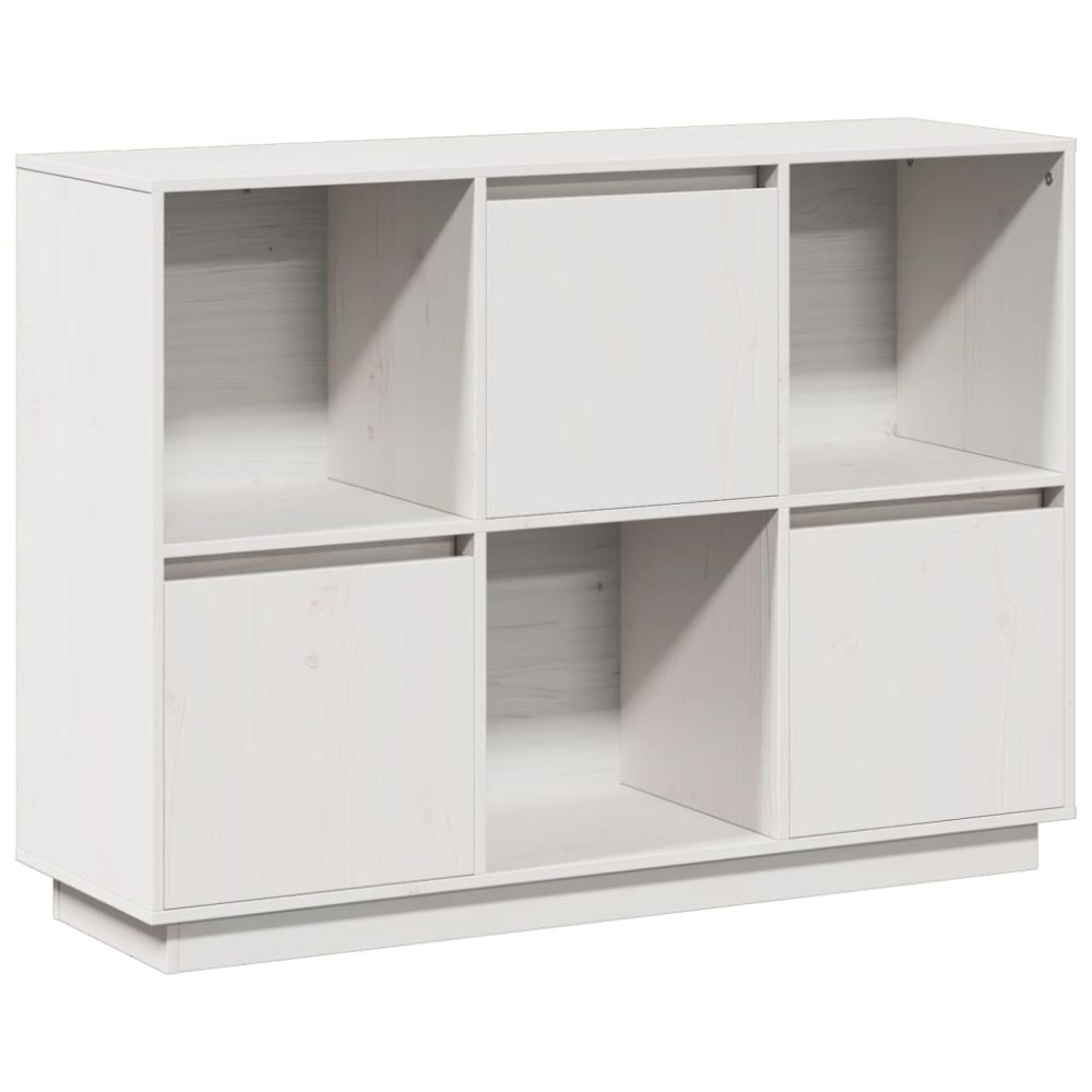 vidaXL Servantă, alb, 110,5x35x80 cm, lemn masiv de pin