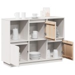 vidaXL Servantă, alb, 110,5x35x80 cm, lemn masiv de pin
