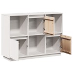 vidaXL Servantă, alb, 110,5x35x80 cm, lemn masiv de pin