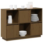 vidaXL Servantă, maro miere, 110,5x35x80 cm, lemn masiv de pin