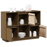 vidaXL Servantă, maro miere, 110,5x35x80 cm, lemn masiv de pin