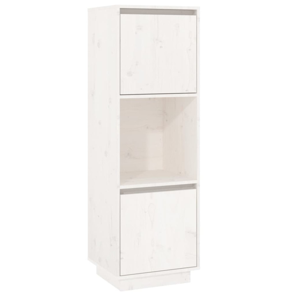 vidaXL Dulap înalt, alb, 38x35x117 cm, lemn masiv de pin