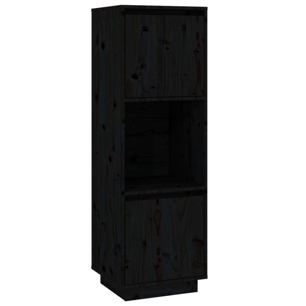 vidaXL Dulap înalt, negru, 38x35x117 cm, lemn masiv de pin