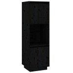 vidaXL Dulap înalt, negru, 38x35x117 cm, lemn masiv de pin