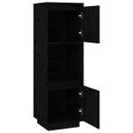 vidaXL Dulap înalt, negru, 38x35x117 cm, lemn masiv de pin