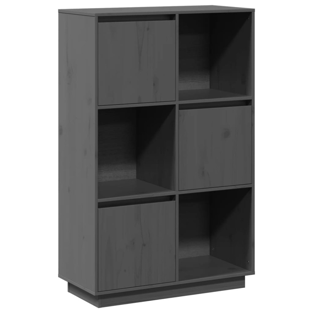 vidaXL Dulap înalt, gri, 74x35x117 cm, lemn masiv de pin