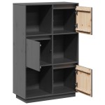 vidaXL Dulap înalt, gri, 74x35x117 cm, lemn masiv de pin