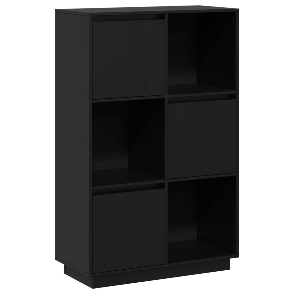 vidaXL Dulap înalt, negru, 74x35x117 cm, lemn masiv de pin
