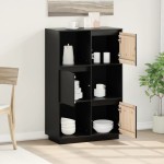 vidaXL Dulap înalt, negru, 74x35x117 cm, lemn masiv de pin