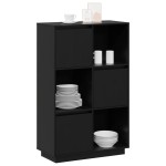 vidaXL Dulap înalt, negru, 74x35x117 cm, lemn masiv de pin