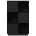 vidaXL Dulap înalt, negru, 74x35x117 cm, lemn masiv de pin