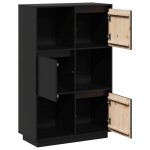 vidaXL Dulap înalt, negru, 74x35x117 cm, lemn masiv de pin