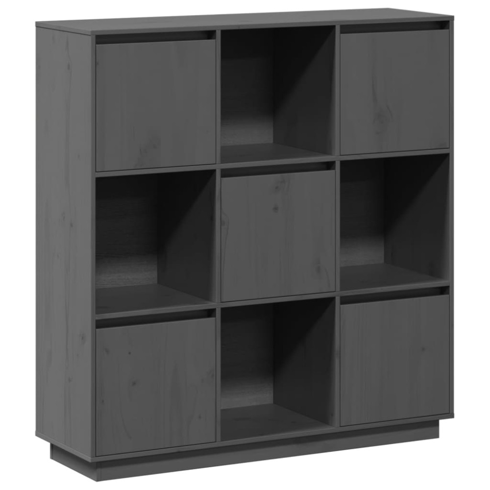 vidaXL Dulap înalt, gri, 110,5x35x117 cm, lemn masiv de pin