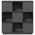 vidaXL Dulap înalt, gri, 110,5x35x117 cm, lemn masiv de pin