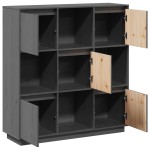 vidaXL Dulap înalt, gri, 110,5x35x117 cm, lemn masiv de pin