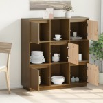 vidaXL Dulap înalt, maro miere, 110,5x35x117 cm, lemn masiv de pin
