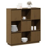vidaXL Dulap înalt, maro miere, 110,5x35x117 cm, lemn masiv de pin