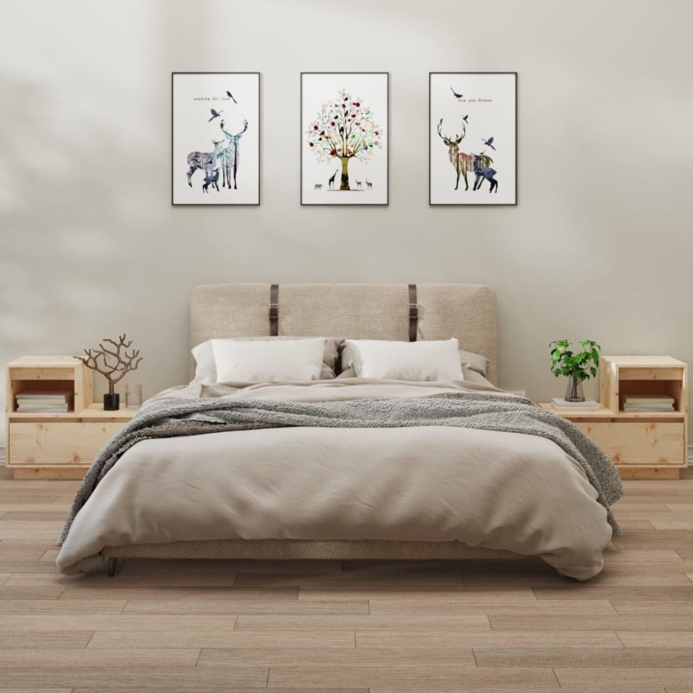 vidaXL Noptiere, 2 buc., 60x34x51 cm, lemn masiv de pin