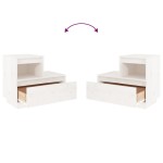 vidaXL Noptiere, 2 buc., alb, 60x34x51 cm, lemn masiv de pin vidaXL Noptiere, 2 buc., alb, 60x34x51 cm, lemn masiv de pin