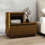 vidaXL Noptiere, 2 buc, maro miere, 60x34x51 cm, lemn masiv de pin