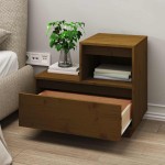vidaXL Noptiere, 2 buc, maro miere, 60x34x51 cm, lemn masiv de pin