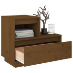 vidaXL Noptiere, 2 buc, maro miere, 60x34x51 cm, lemn masiv de pin