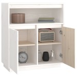 vidaXL Servantă, alb, 70x34x80 cm, lemn masiv de pin vidaXL Servantă, alb, 70x34x80 cm, lemn masiv de pin