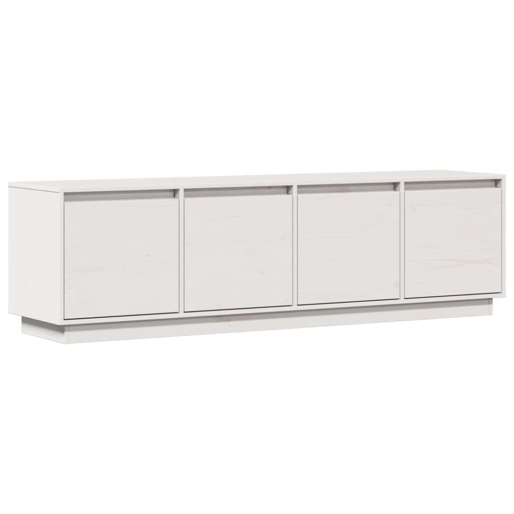 vidaXL Comodă TV, alb, 156x37x45 cm, lemn masiv de pin