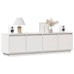 vidaXL Comodă TV, alb, 156x37x45 cm, lemn masiv de pin vidaXL Comodă TV, alb, 156x37x45 cm, lemn masiv de pin