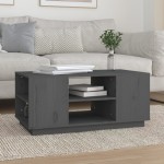 vidaXL Măsuță de cafea, gri, 90x49x40,5 cm, lemn masiv de pin vidaXL Măsuță de cafea, gri, 90x49x40,5 cm, lemn masiv de pin