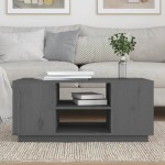 vidaXL Măsuță de cafea, gri, 90x49x40,5 cm, lemn masiv de pin vidaXL Măsuță de cafea, gri, 90x49x40,5 cm, lemn masiv de pin