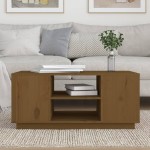 vidaXL Măsuță de cafea, maro miere, 90x49x40,5 cm, lemn masiv de pin