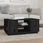 vidaXL Măsuță de cafea, negru, 90x49x40,5 cm, lemn masiv de pin vidaXL Măsuță de cafea, negru, 90x49x40,5 cm, lemn masiv de pin