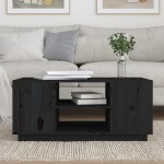 vidaXL Măsuță de cafea, negru, 90x49x40,5 cm, lemn masiv de pin vidaXL Măsuță de cafea, negru, 90x49x40,5 cm, lemn masiv de pin