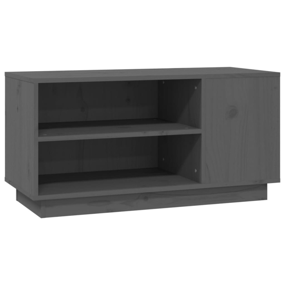 vidaXL Comodă TV, gri, 80x35x40,5 cm, lemn masiv de pin