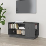 vidaXL Comodă TV, gri, 80x35x40,5 cm, lemn masiv de pin vidaXL Comodă TV, gri, 80x35x40,5 cm, lemn masiv de pin