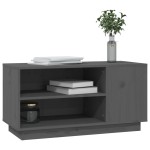 vidaXL Comodă TV, gri, 80x35x40,5 cm, lemn masiv de pin vidaXL Comodă TV, gri, 80x35x40,5 cm, lemn masiv de pin