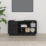 vidaXL Comodă TV, negru, 80x35x40,5 cm, lemn masiv de pin
