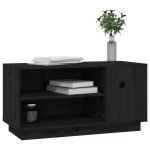 vidaXL Comodă TV, negru, 80x35x40,5 cm, lemn masiv de pin