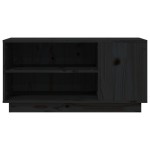 vidaXL Comodă TV, negru, 80x35x40,5 cm, lemn masiv de pin