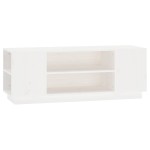 vidaXL Comodă TV, alb, 110x35x40,5 cm, lemn masiv de pin vidaXL Comodă TV, alb, 110x35x40,5 cm, lemn masiv de pin