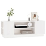 vidaXL Comodă TV, alb, 110x35x40,5 cm, lemn masiv de pin vidaXL Comodă TV, alb, 110x35x40,5 cm, lemn masiv de pin
