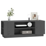vidaXL Comodă TV, gri, 110x35x40,5 cm, lemn masiv de pin vidaXL Comodă TV, gri, 110x35x40,5 cm, lemn masiv de pin