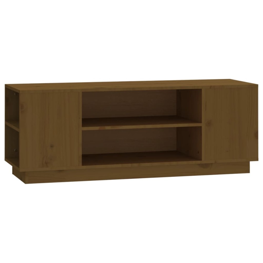vidaXL Comodă TV, maro miere, 110x35x40,5 cm, lemn masiv de pin