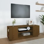 vidaXL Comodă TV, maro miere, 110x35x40,5 cm, lemn masiv de pin vidaXL Comodă TV, maro miere, 110x35x40,5 cm, lemn masiv de pin