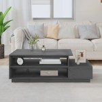 vidaXL Măsuță de cafea, gri, 120x50x40,5 cm, lemn masiv de pin vidaXL Măsuță de cafea, gri, 120x50x40,5 cm, lemn masiv de pin