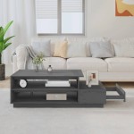 vidaXL Măsuță de cafea, gri, 120x50x40,5 cm, lemn masiv de pin vidaXL Măsuță de cafea, gri, 120x50x40,5 cm, lemn masiv de pin