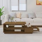 vidaXL Măsuță de cafea, maro miere, 120x50x40,5 cm, lemn masiv de pin vidaXL Măsuță de cafea, maro miere, 120x50x40,5 cm, lemn masiv de pin