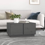 vidaXL Măsuță de cafea, gri, 80x50x40 cm, lemn masiv de pin vidaXL Măsuță de cafea, gri, 80x50x40 cm, lemn masiv de pin