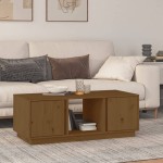 vidaXL Măsuță de cafea, maro miere, 110x50x40 cm, lemn masiv de pin vidaXL Măsuță de cafea, maro miere, 110x50x40 cm, lemn masiv de pin